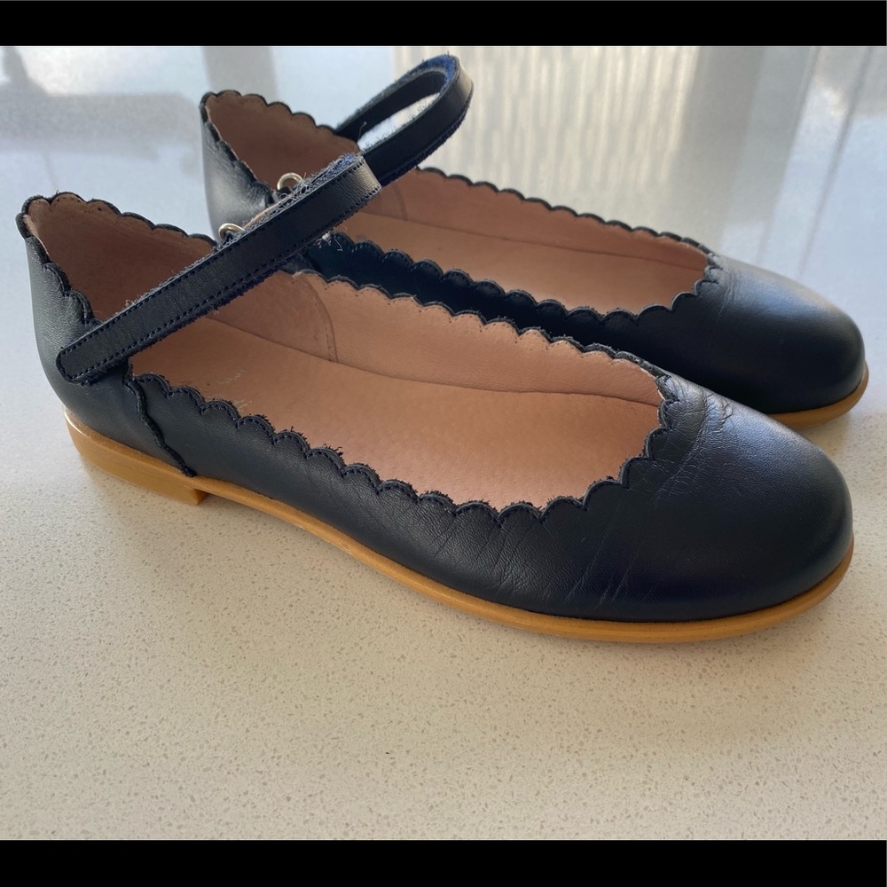 Girls navy size 34 Jacadi ballet flat